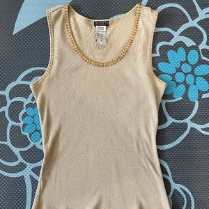Sequin ribbed tank top